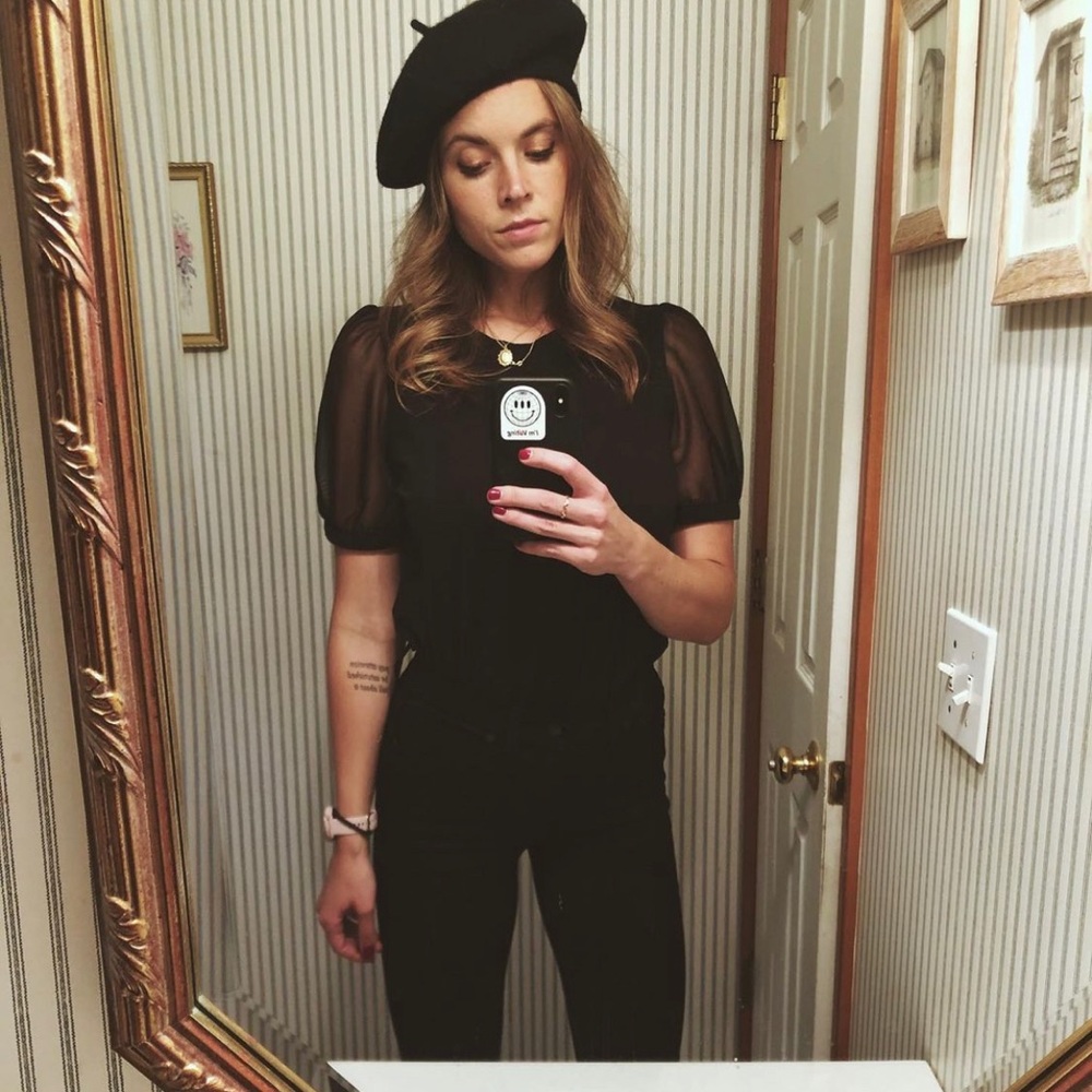 Black Madewell Puff Sleeve Top